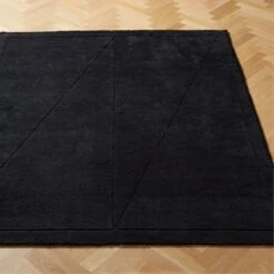 Kayamb Hand-Knotted Black New Zealand Wool Area Rug 5'x8' -Optimal Furniture Store KayambHdkdNZWlBkRug8x10SHS23