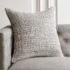 Keelie Ivory Grid Throw Pillow With Down-Alternative Insert 23"