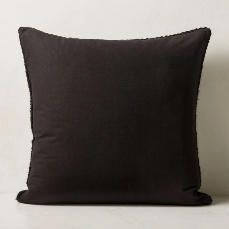 Kellan Basketweave Black Wool Throw Pillow With Down-Alternative Insert 26'' 2 Kellan Basketweave Black Wool Throw Pillow With Down-Alternative Insert 26'' - Image 2