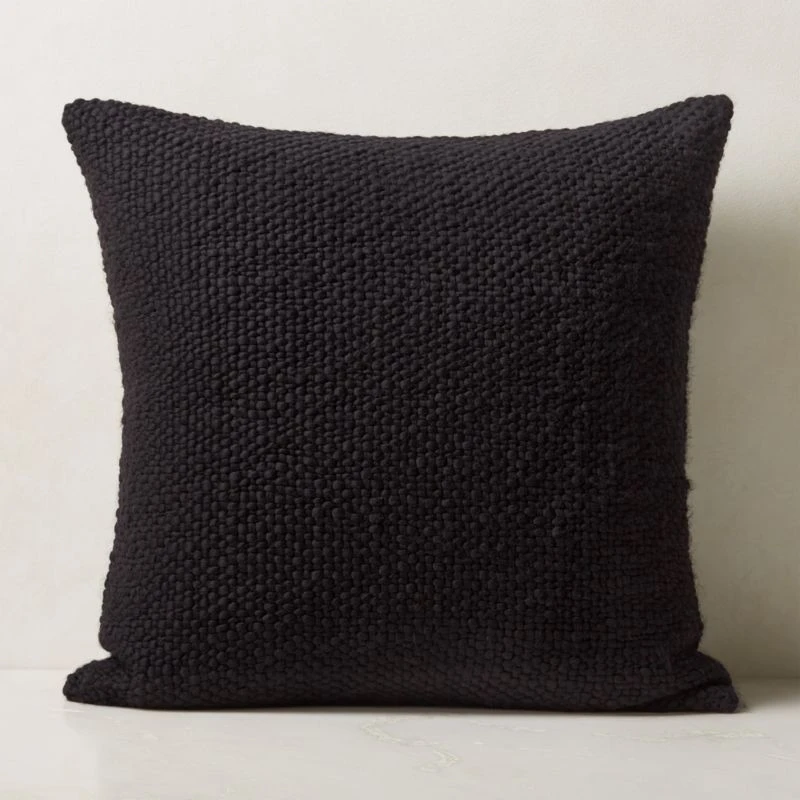 Kellan Basketweave Black Wool Throw Pillow With Down-Alternative Insert 26'' 1 Kellan Basketweave Black Wool Throw Pillow With Down-Alternative Insert 26''