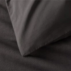 Kellen Organic Cotton-Blend Charcoal Grey Duvet Cover And Pillow Shams -Optimal Furniture Store KellenCtnLnGryFQDuvetCvrAVSHF23