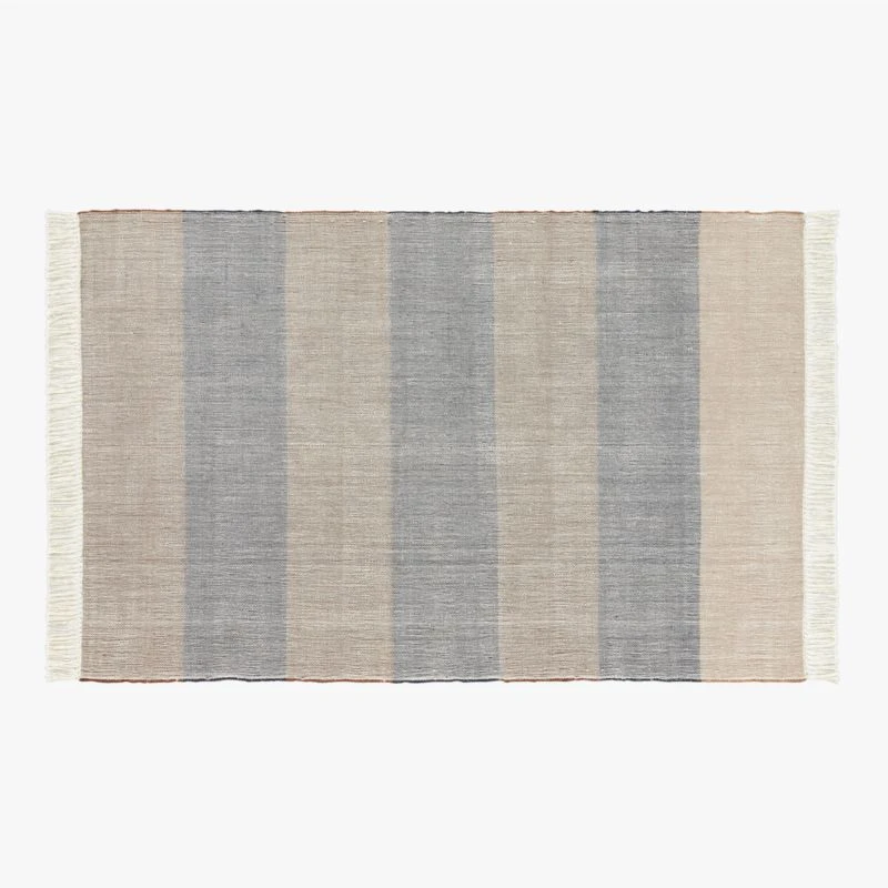 Kelso Brown And Blue Stripe Indoor/Outdoor Area Rug 5'x8' 1 Kelso Brown And Blue Stripe Indoor/Outdoor Area Rug 5'x8'