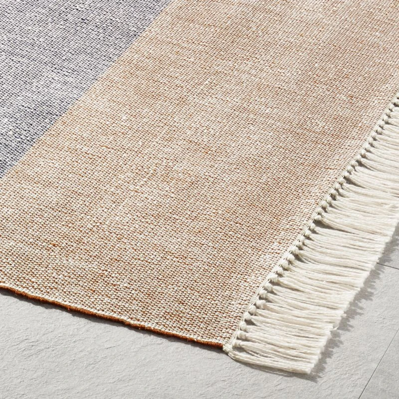 Kelso Brown And Blue Stripe Indoor/Outdoor Area Rug 5'x8' 3 Kelso Brown And Blue Stripe Indoor/Outdoor Area Rug 5'x8' - Image 3
