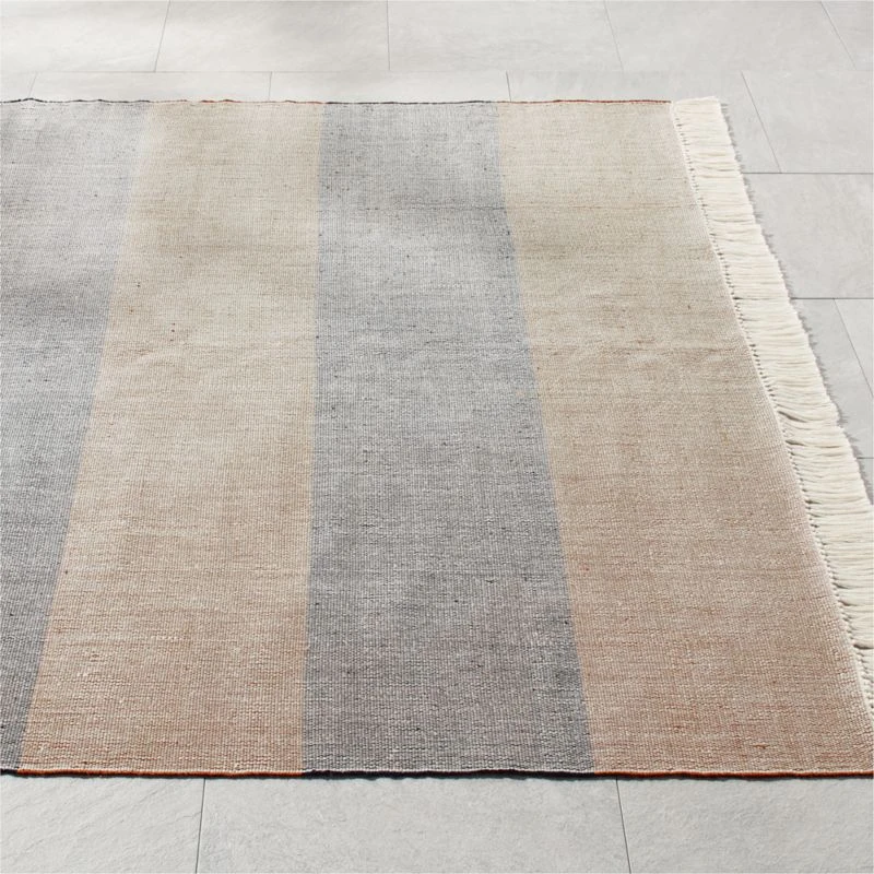 Kelso Brown And Blue Stripe Indoor/Outdoor Area Rug 5'x8' 2 Kelso Brown And Blue Stripe Indoor/Outdoor Area Rug 5'x8' - Image 2