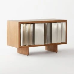 Kibo Steel And Oak Wood Media Console 42.5'' -Optimal Furniture Store KiboCredenza3QSSF21
