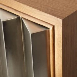 Kibo Steel And Oak Wood Media Console 42.5'' -Optimal Furniture Store KiboCredenzaAVSSF21