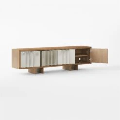 Kibo Steel And Oak Wood Media Console 83'' -Optimal Furniture Store KiboLargeMediaCredenza3QAVSSF22