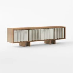 Kibo Steel And Oak Wood Media Console 83'' -Optimal Furniture Store KiboLargeMediaCredenza3QSSF22