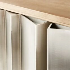 Kibo Steel And Oak Wood Media Console 83'' -Optimal Furniture Store KiboLargeMediaCredenzaAV2SSF22