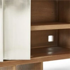 Kibo Steel And Oak Wood Media Console 83'' -Optimal Furniture Store KiboLargeMediaCredenzaAVSSF22