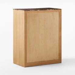 Kingsbury Tall 4-Drawer Curved Oak Wood Dresser With Marble Top -Optimal Furniture Store KingsburyCrvdMrblChest3QBSSF22