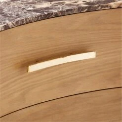Kingsbury 2-Drawer Curved Oak Wood Nightstand With Marble Top -Optimal Furniture Store KingsburyCrvdMrblNghtstndAVSSF22