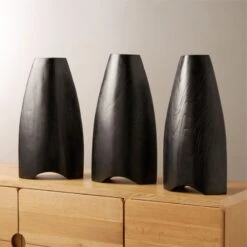 Kinsale Black Teak Wood Vase -Optimal Furniture Store KinsaleBlackTeakVaseAV2SHF23
