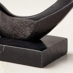 Kokum Black Marble And Metal Sculpture -Optimal Furniture Store KokumBlackSculptureROF23
