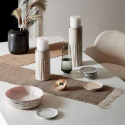 Open Weave Natural Table Runner 14"x90" -Optimal Furniture Store LaBreaBlackReactiveVaseOC20 1x1 1