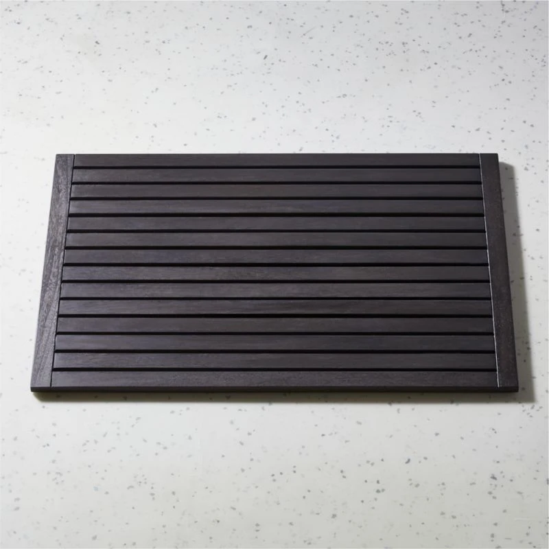 Lateral Black Teak Bath Mat 21.75"x32" 2 Lateral Black Teak Bath Mat 21.75"x32" - Image 2