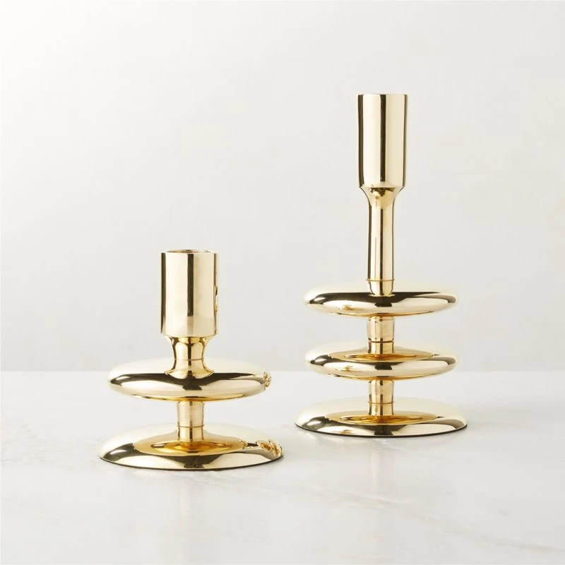 Latto Unlaquered Brass Taper Candle Holder Small 5 Latto Unlaquered Brass Taper Candle Holder Small - Image 5