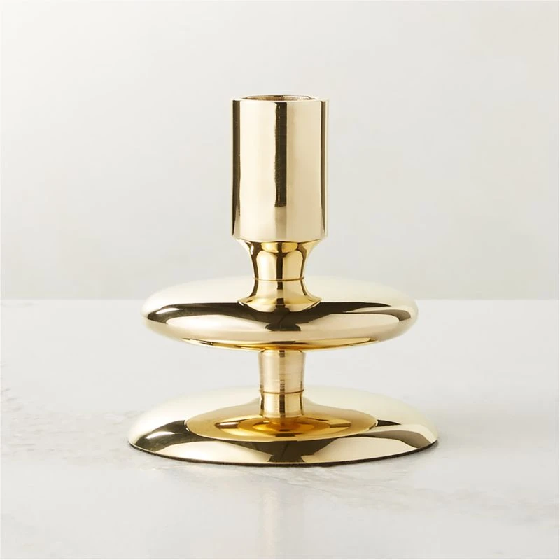 Latto Unlaquered Brass Taper Candle Holder Small 1 Latto Unlaquered Brass Taper Candle Holder Small