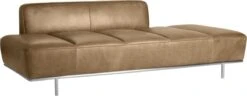 Lawndale Saddle Brown Leather Daybed With Chrome Base -Optimal Furniture Store LawndaleLthrDayBedwChrome3QS17