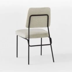 Laze White Upholstered Dining Chair -Optimal Furniture Store LazeMtlFrmIvoryDnngChr3QBSSS23