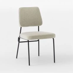 Laze White Upholstered Dining Chair -Optimal Furniture Store LazeMtlFrmIvoryDnngChr3QSSS23