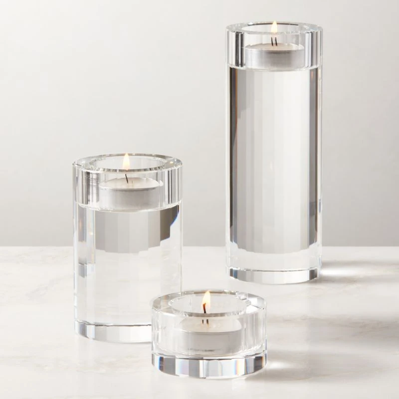 Lena Crystal Tealight Candle Holders Set Of 3 2 Lena Crystal Tealight Candle Holders Set Of 3 - Image 2