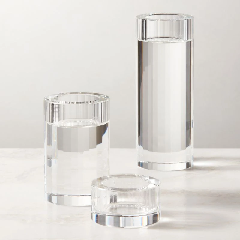Lena Crystal Tealight Candle Holders Set Of 3 1 Lena Crystal Tealight Candle Holders Set Of 3