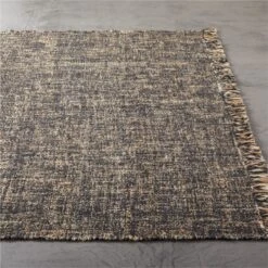 Leno Black And Natural Handwoven Jute Area Rug 5'x8' -Optimal Furniture Store LenoBlackJuteRug8x10SHF20