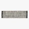 Leno Black And White Jute Runner Rug 2.5'x8'