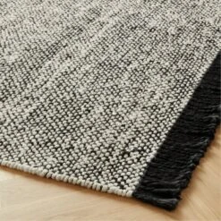 Leno Black And White Jute Area Rug 5'x8' -Optimal Furniture Store LenoBlkWhtJuteRug8x10AVSHS22