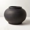 Leto Round Black Terracotta Vase