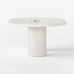 Liguria Oval White Marble Coffee Table With White Marble Base -Optimal Furniture Store LiguriaWtOvTpWtBsMbCfTblSDSSF22