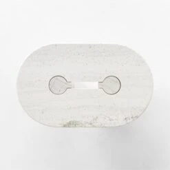 Liguria Oval White Marble Coffee Table With White Marble Base -Optimal Furniture Store LiguriaWtOvTpWtBsMbCfTblTOPSSF22