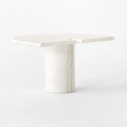 Liguria Rounded White Marble Side Table With White Marble Base -Optimal Furniture Store LiguriaWtTopWtBsTable3QBSSF22