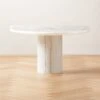 Liguria Rounded White Marble Side Table With White Marble Base