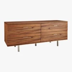 Linear Low 4-Drawer Wood Dresser -Optimal Furniture Store LinearLowDresser3QF15
