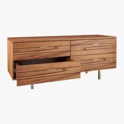 Linear Low 4-Drawer Wood Dresser -Optimal Furniture Store LinearLowDresserAV2F15