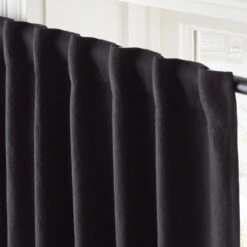 Black Linen Blackout Window Curtain Panel 48''x84'' 8 Black Linen Blackout Window Curtain Panel 48''x84'' -Optimal Furniture Store LinenBkBkOt96CurtainPnlAV2SHS23