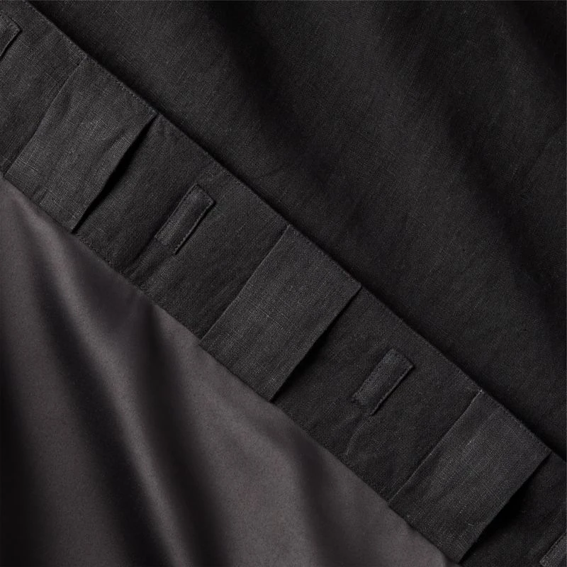 Black Linen Blackout Window Curtain Panel 48''x84'' 5 Black Linen Blackout Window Curtain Panel 48''x84'' - Image 5
