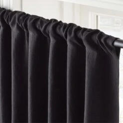 Black Linen Blackout Window Curtain Panel 48''x84'' 7 Black Linen Blackout Window Curtain Panel 48''x84'' -Optimal Furniture Store LinenBkBkOt96CurtainPnlAVSHS23