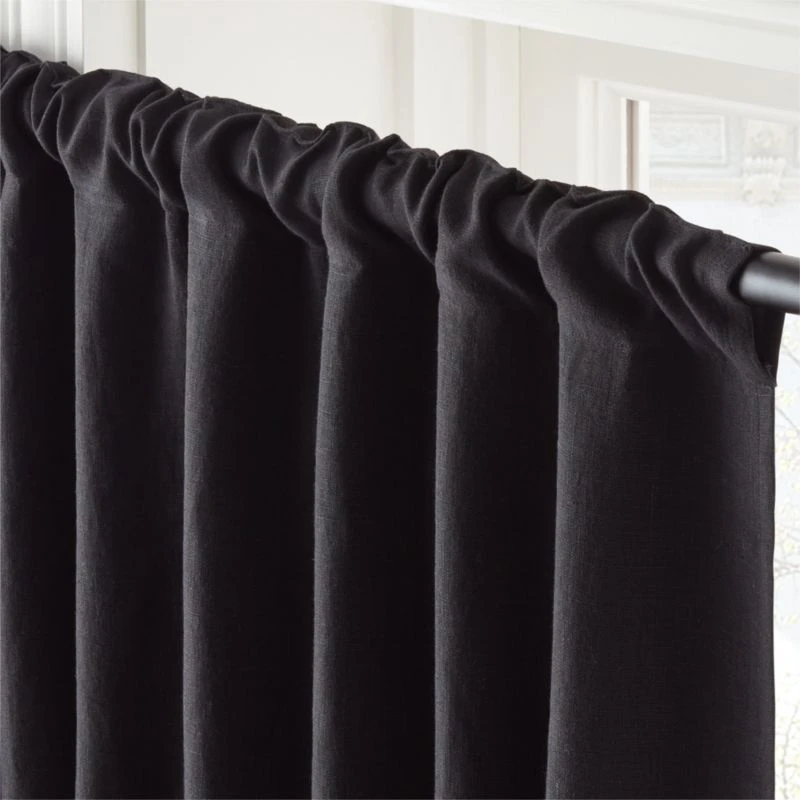 Black Linen Blackout Window Curtain Panel 48''x84'' 3 Black Linen Blackout Window Curtain Panel 48''x84'' - Image 3