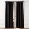 Black Linen Blackout Window Curtain Panel 48''x84''
