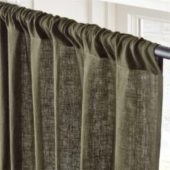 EUROPEAN FLAX™-Certified Linen Forest Green Window Curtain Panel 48''x108'' 7 EUROPEAN FLAX™-Certified Linen Forest Green Window Curtain Panel 48''x108'' -Optimal Furniture Store LinenFrtGrn96CurtainPnlAVSHS23 1