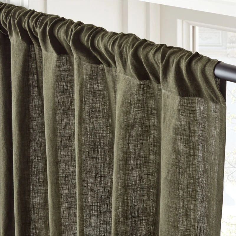 EUROPEAN FLAX™-Certified Linen Forest Green Window Curtain Panel 48''x108'' 3 EUROPEAN FLAX™-Certified Linen Forest Green Window Curtain Panel 48''x108'' - Image 3