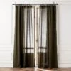 EUROPEAN FLAX™-Certified Linen Forest Green Window Curtain Panel 48''x84''