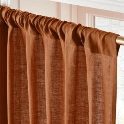 Glazed Ginger Linen Window Curtain Panel 48''x84'' -Optimal Furniture Store LinenGlazedGinger96PanelAVSHS23