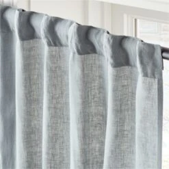 Lead Blue Linen Window Curtain Panel 48''x84'' -Optimal Furniture Store LinenLead96PanelAV2SHS23