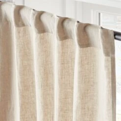 EUROPEAN FLAX™-Certified Linen Natural Window Curtain Panel 48''x84'' -Optimal Furniture Store LinenNatural96CurtainPnlAV2SHS23