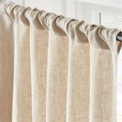 EUROPEAN FLAX™-Certified Linen Natural Window Curtain Panel 48''x84'' -Optimal Furniture Store LinenNatural96CurtainPnlAVSHS23