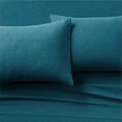 Linen Dark Teal King Pillowcases Set Of 2 -Optimal Furniture Store LinenQSheetSDarkTealSHF21 1